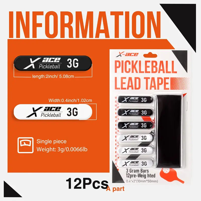 Weighted Pickleball Lead Tape with Adhesive Strips