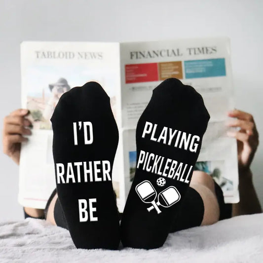 Socks " I'd Rather Be Playing Pickleball"